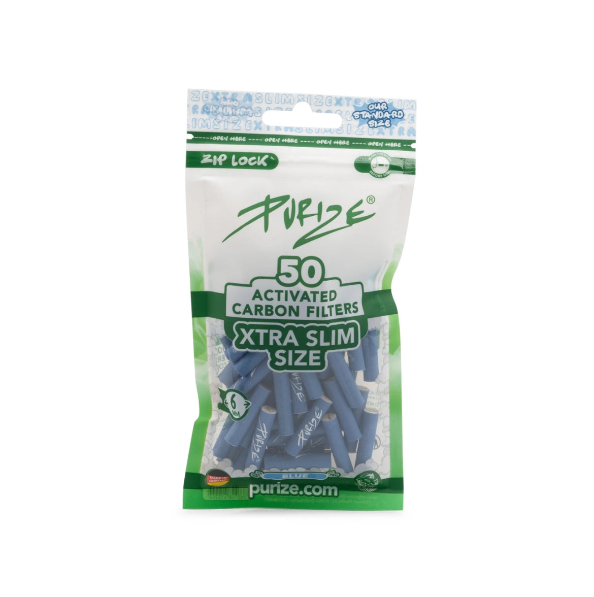 PURIZE Aktivkohlefilter XTRA Slim Size 6 mm (50 Stück)