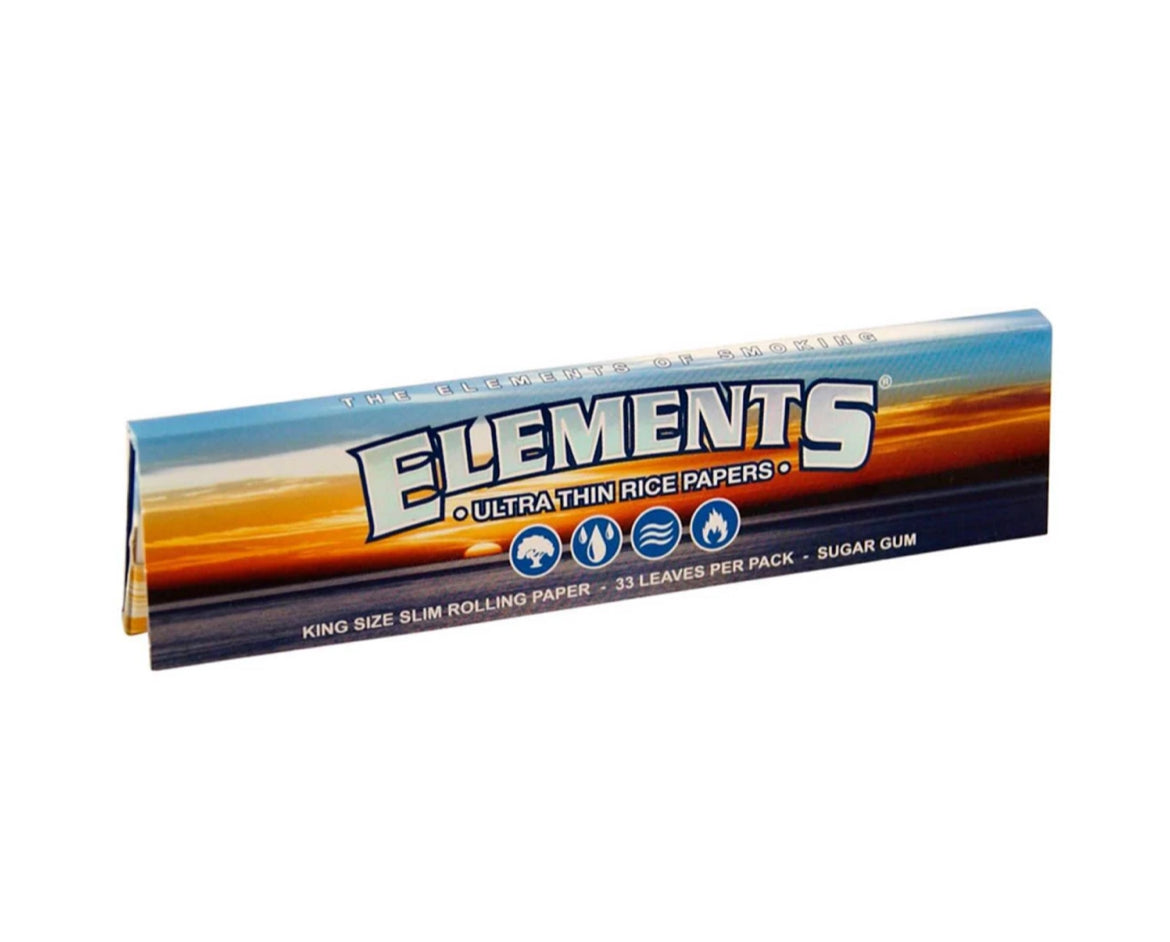 Ultra dünne King Size Slim Papers von Elements – für ein natürliches Raucherlebnis.