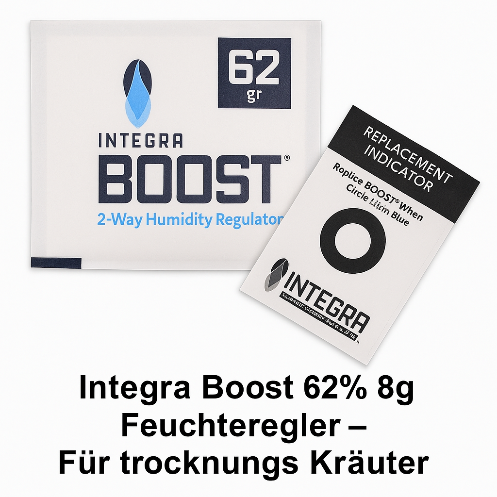 Integra Boost 62% 8g Feuchtigkeitsregler – Für Kräuter & Tabak – 2-Way Humidity Pack