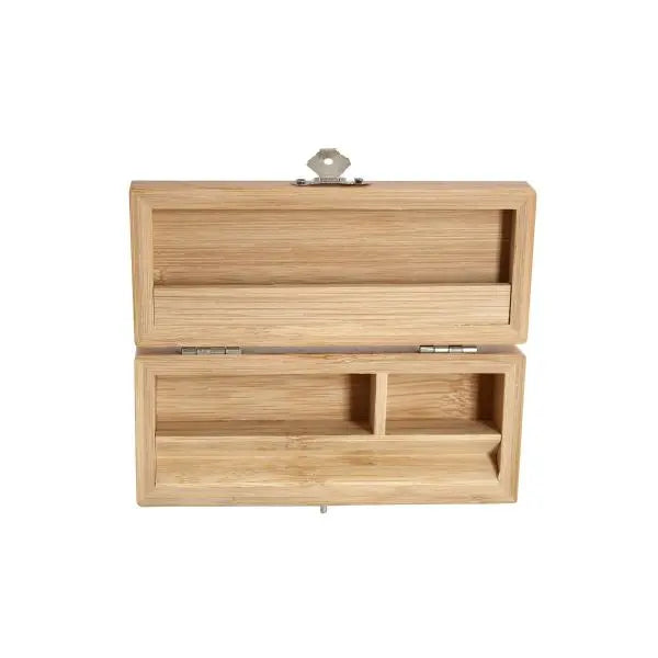 Rolling Box aus Bambus – 15×6×4 cm | Kompakter Kräuter-Organizer mit Fächern & Drehmulde | Personalisierbar
