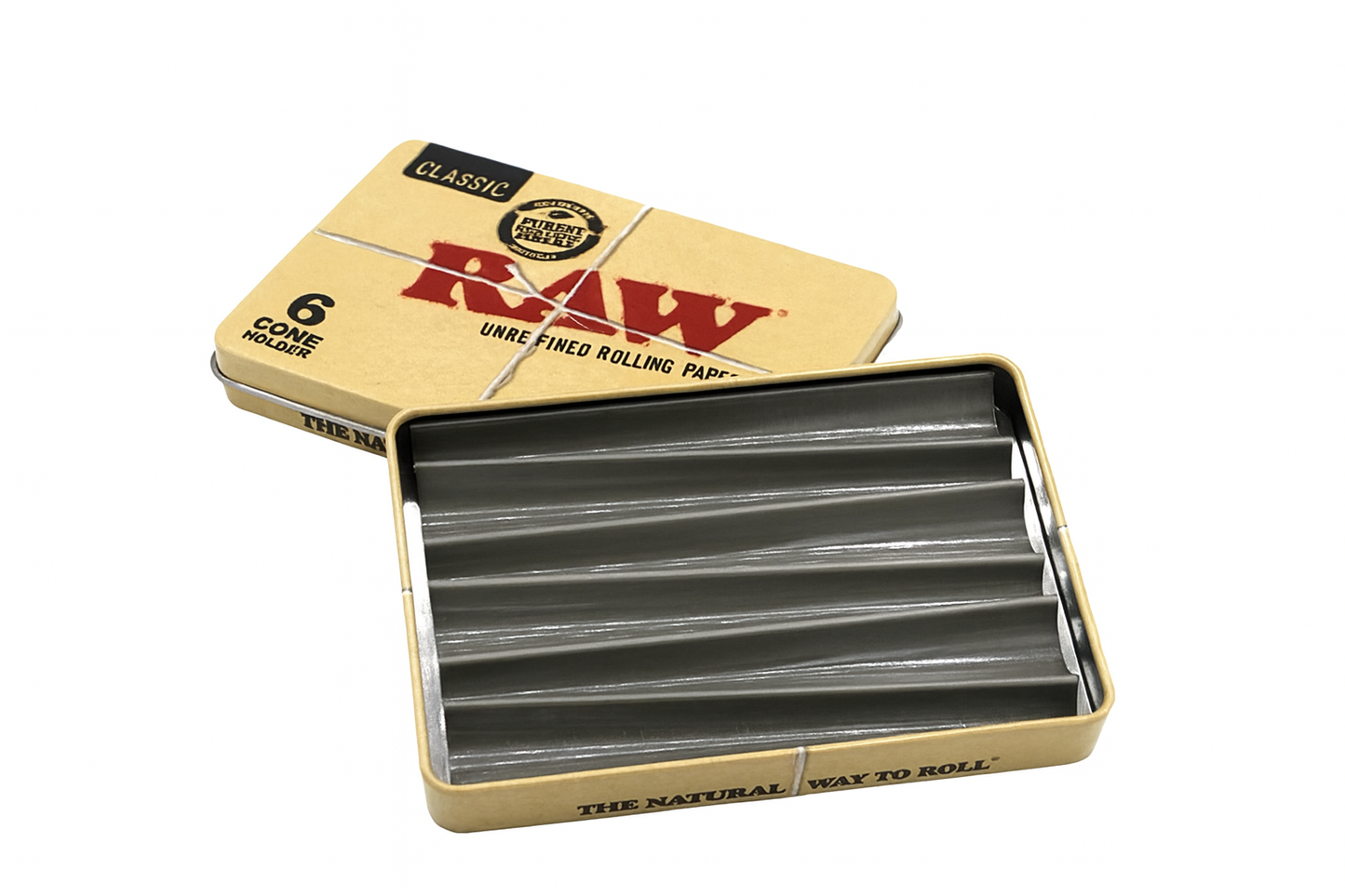 RAW Cone Hülle Metall – Tin Case für 6 Cones King Size – Original RAW Joint Hülle Aufbewahrung