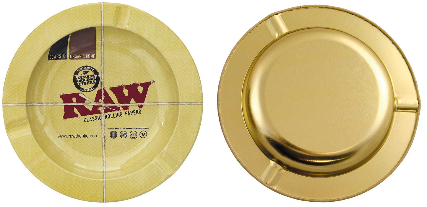 RAW Metal Aschenbecher | Classic Metall Ashtray Rund | Original RAW Smoking Zubehör