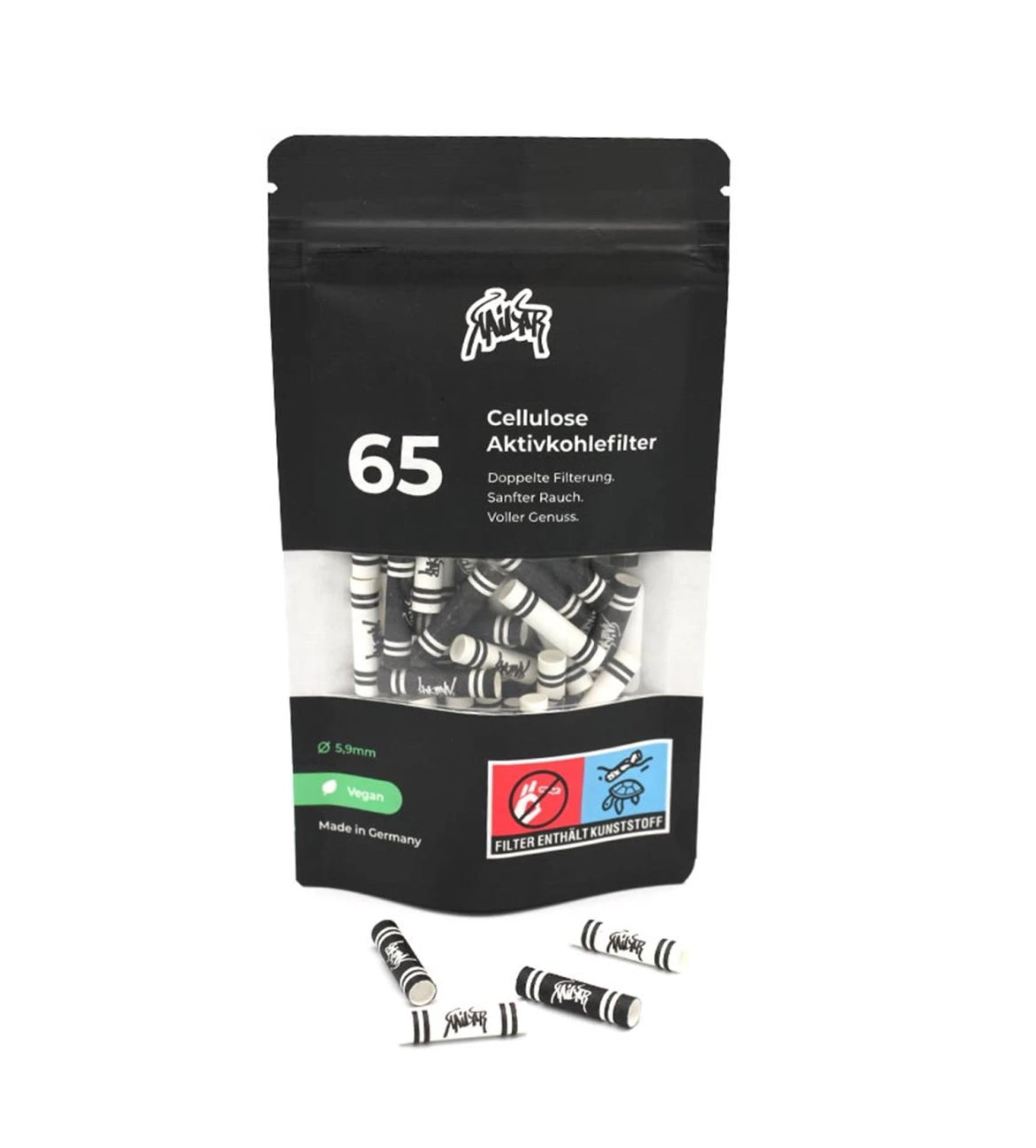 Kailar Aktivkohlefilter | Cellulose Slim 6 mm | Vegan | Made in Germany