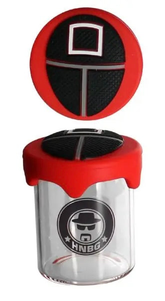 Stash Glas mit Silikondeckel – Squid Game Motiv, 45 ml Aufbewahrungsglas