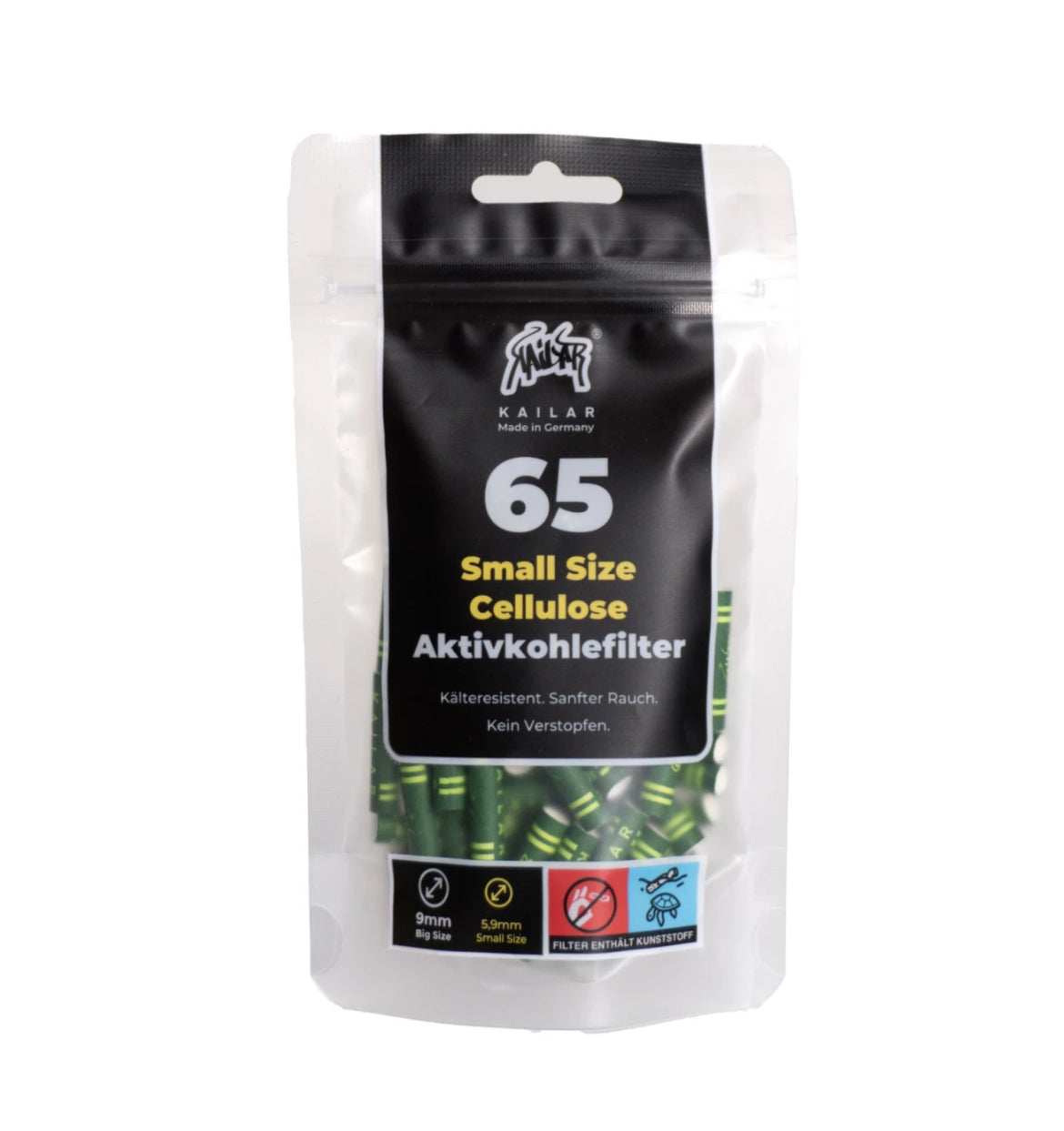 Kailar Aktivkohlefilter | Cellulose Slim 6 mm | Vegan | Made in Germany