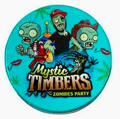 Mystik Timbers Zombie Grinder | 4-teilig Ø40mm | Kräutermühle mit Sieb & Spachtel | Verschiedene Motive