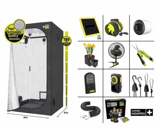Growbox Set 80x80x180 cm LED mit 150 Watt Komplettset