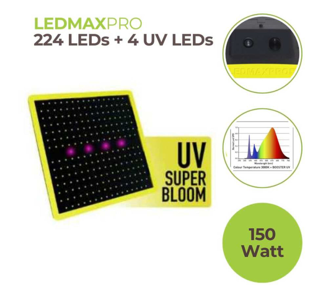 LEDMAXPRO 150W LED Grow Lampe Garden Highpro 313,5 µmol/s
