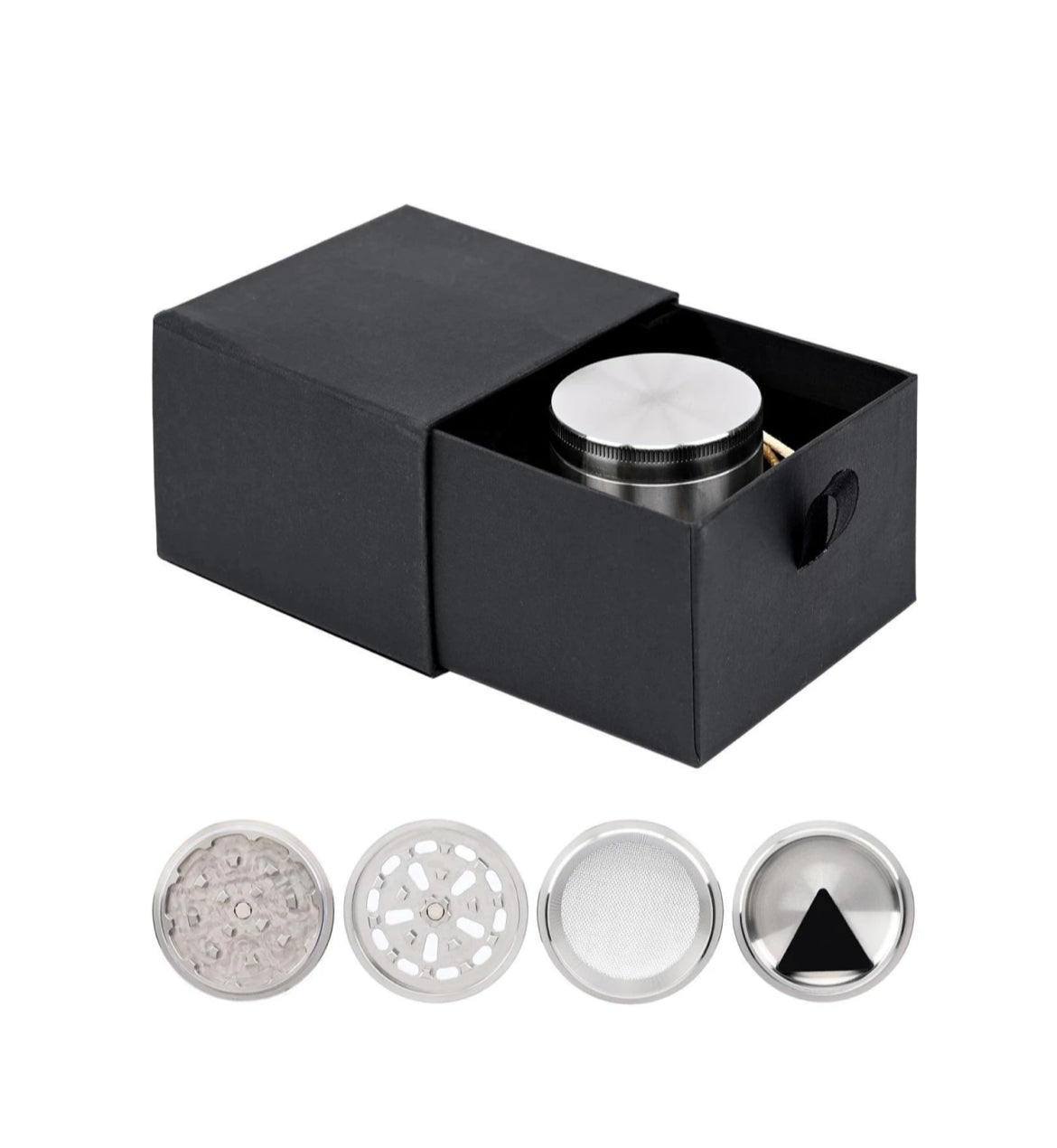 Atomic Edelstahl Grinder 4-teilig – 47mm | Hochwertiger Metallgrinder