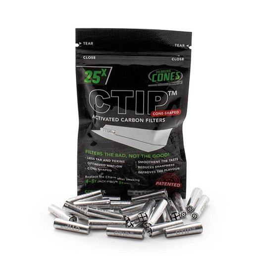 CTIP Aktivkohlefilter – Konische Filter Ø 6–7 mm | Für Joints & Cones | Metall-Tip mit Carbon