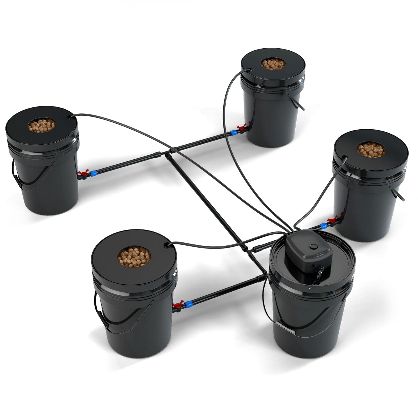 Juuri Grow Nano – DWC Hydroponik-System mit 4 Töpfen & Air-Stones