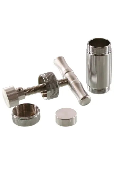 Honeypuff Pollenpresse Edelstahl – stabile Kräuter- & Pollenpresse | Metall Presswerkzeug 8,5 cm