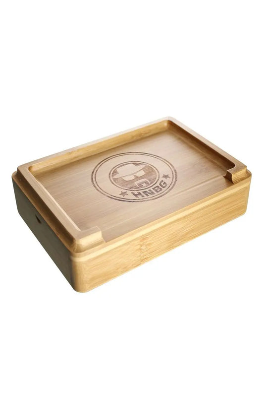 Dreh- & Stoner Box Heisenberg 20x14x6 cm | Bambus Rolling Tray mit Magnetverschluss & Staufächern