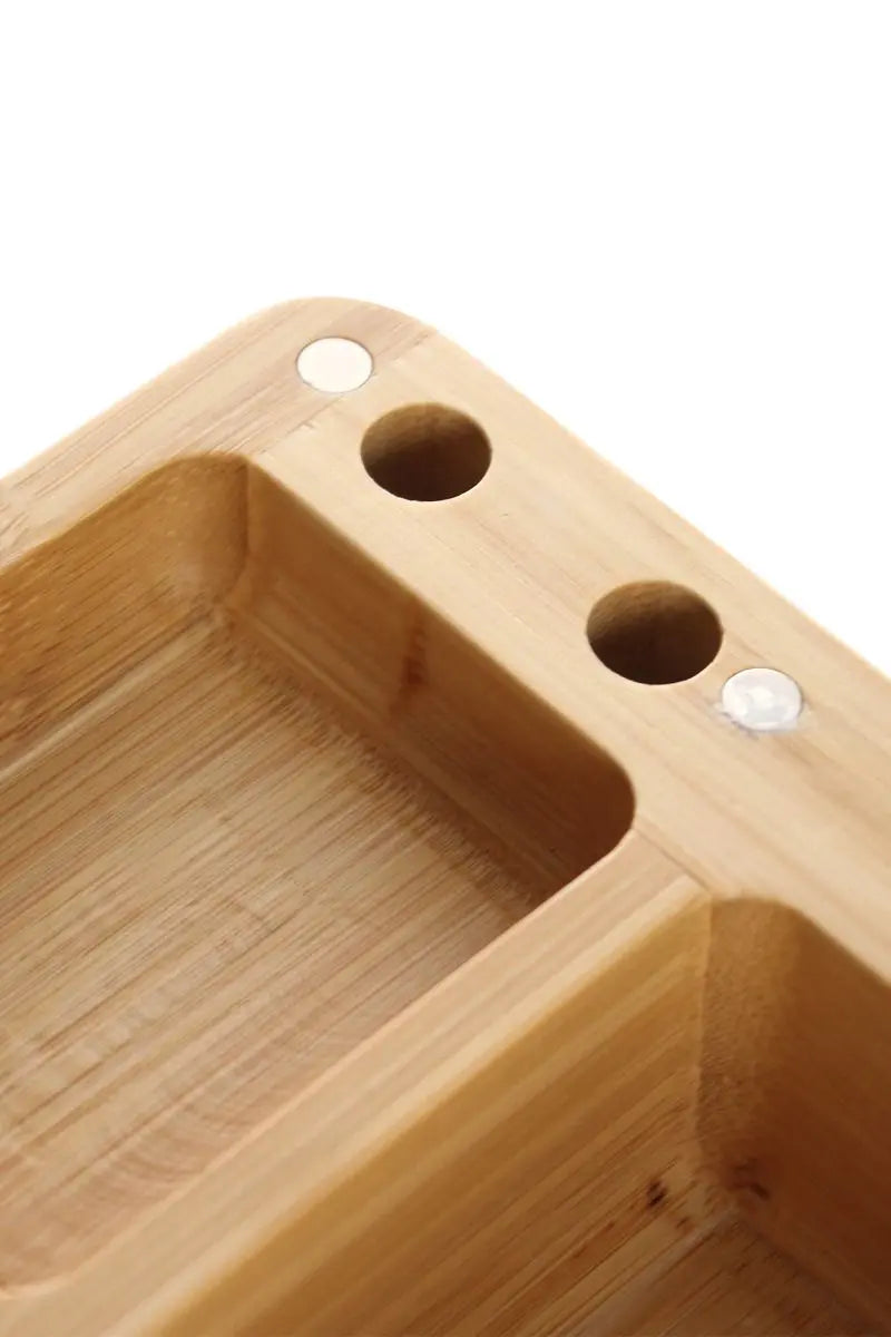 Dreh- & Stoner Box Heisenberg 20x14x6 cm | Bambus Rolling Tray mit Magnetverschluss & Staufächern