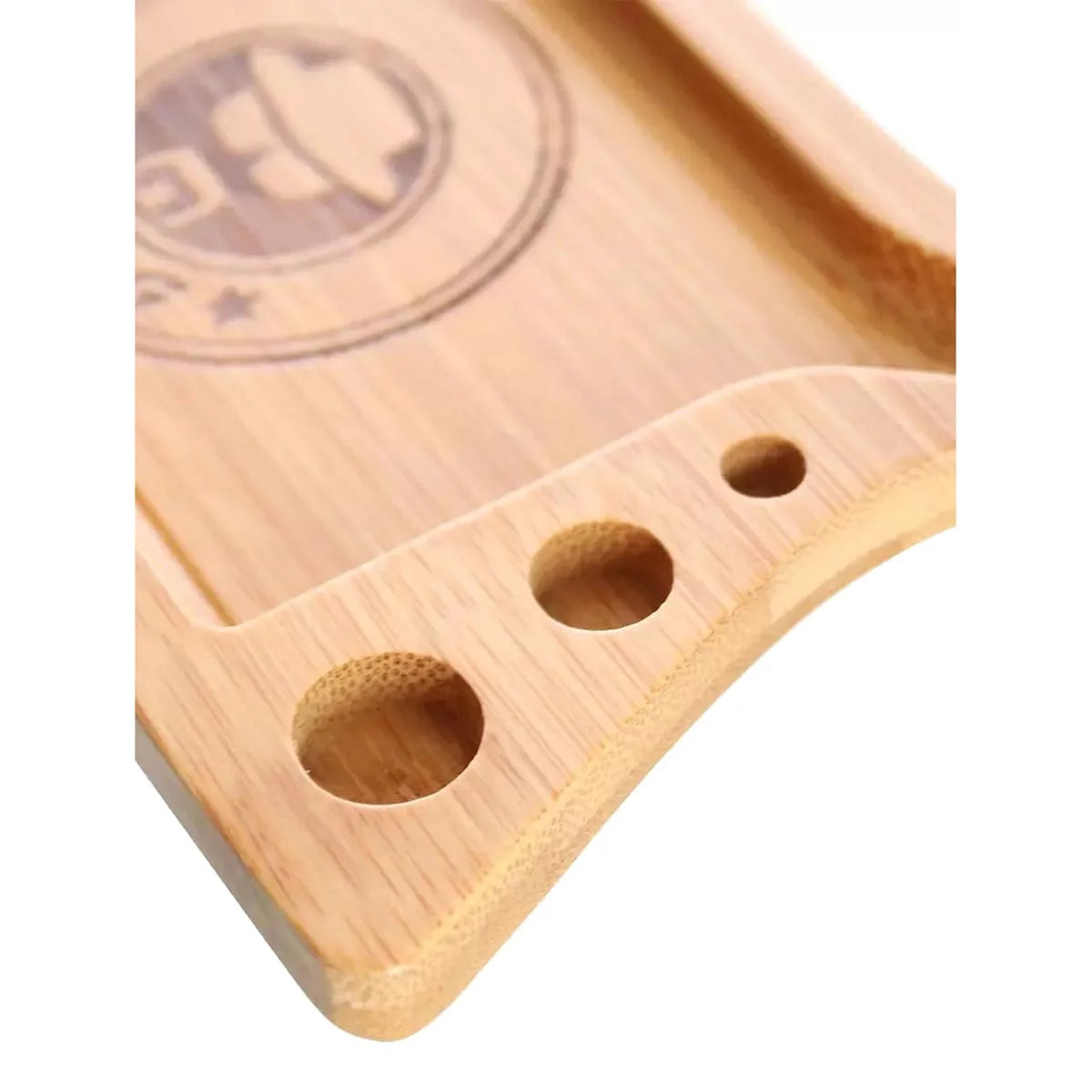 Heisenberg Bambus Rolling Tray mit Filler – Drehunterlage aus Holz mit Ablagen für Cones & Blunts