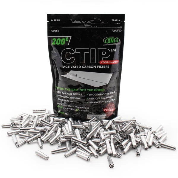 CTIP Aktivkohlefilter – Konische Filter Ø 6–7 mm | Für Joints & Cones | Metall-Tip mit Carbon