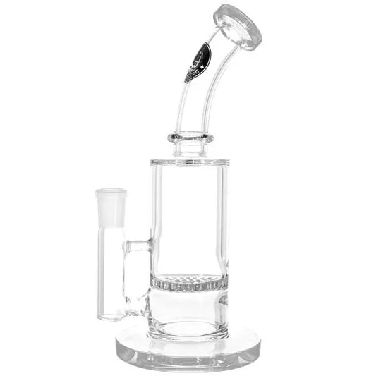 Heisenberg Honey Dude Clear Glasbong – 22 cm Honeycomb Perkolator, runder Flutschkopf, Klar
