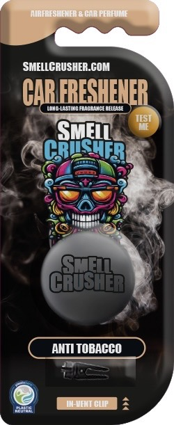 Smell Crusher Auto Lufterfrischer – langanhaltender Duft und Geruchsentferner in Cherry Black Anti Tobacco New Car