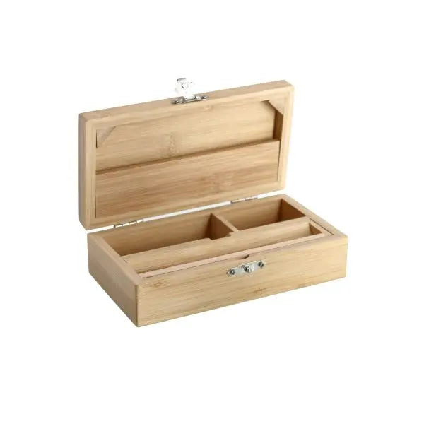 Rolling Box aus Bambus – 16×8,5×4,5 cm | Organizer mit Fächern & Drehmulde | Personalisierbar
