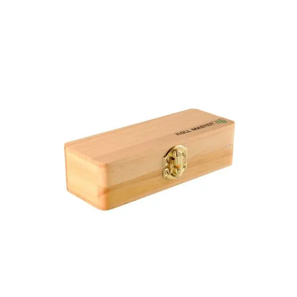 Rolling Box „Rollmaster“ – 15,5×6×4,5 cm | Holz-Organizer mit V-Block & Paper-Klemme | Personalisierbar