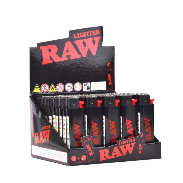 RAW Vulcan Feuerzeug Nachfüllbar Schwarz Flint Zündstein Original RAW Lighter 5er 10er 50er Box Butangas