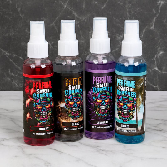 SmellCrusher Raumspray 75 ml – 4 Sorten: Lavender, Cherry, Breeze, Black – Starker Premium Duft