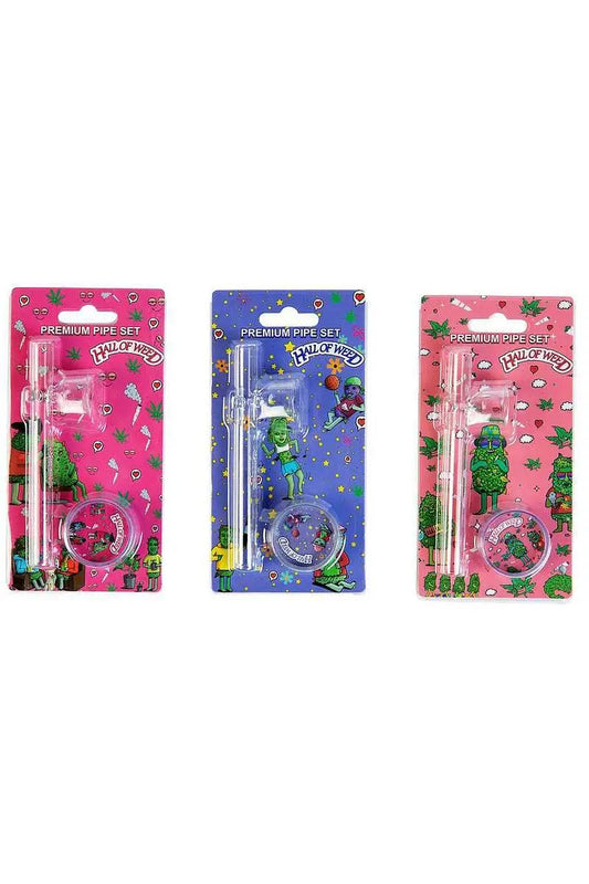 Glas Kawum mit Grinder – Set – Zufälliges Design