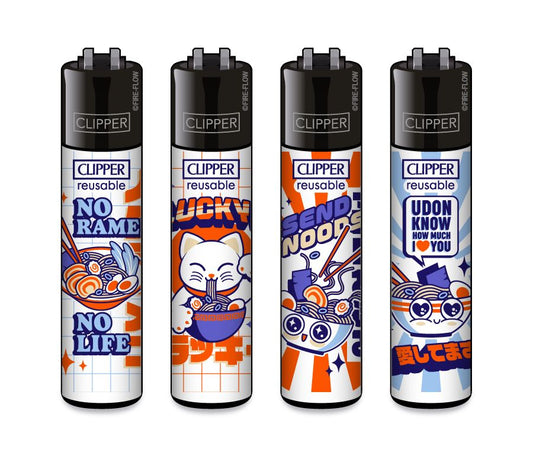 4er Set Clipper Reibrad Feuerzeuge – Ramen Mix | Original, nachfüllbar & langlebig