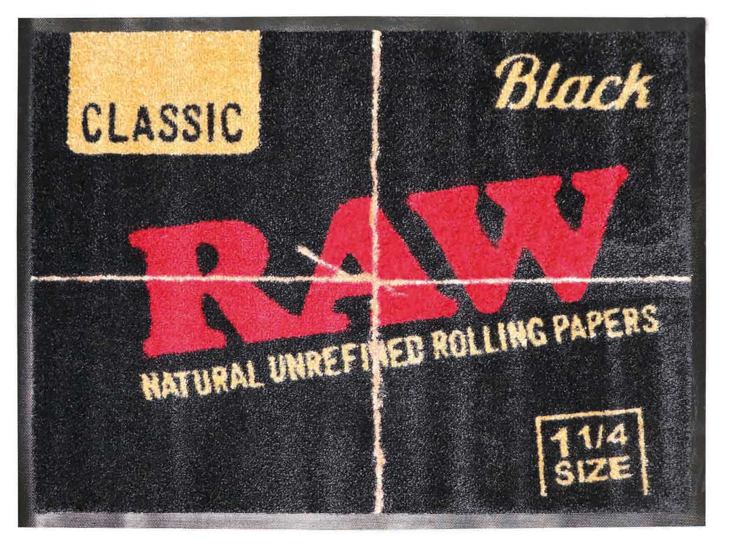 RAW Fußmatte Schwarz 80 × 60 cm – Original RAW Door Mat | Rutschfeste Schmutzfangmatte