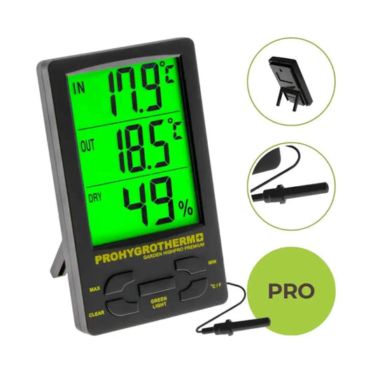 HYGROTHERMO PRO | Thermometer-Hygrometer | 2 Messpunkte | digital | Garden Highpro